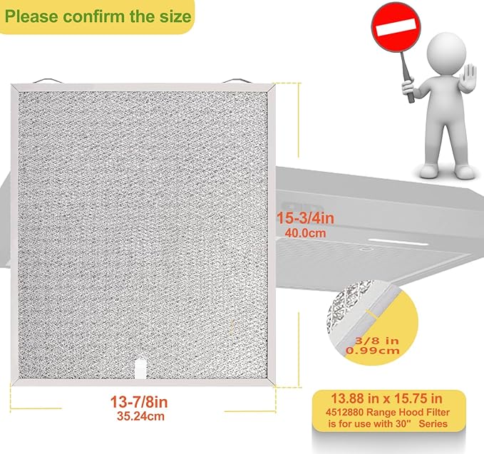 S99010430-002 Compatible Broan Range Hood Filter - 15-3/4" x 13-7/8" - 2 Pack Nutone Range Hood Filter Replacement