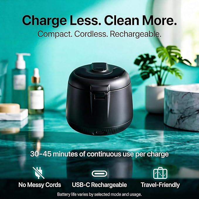 Cleansing Pod PRO + UV | Rechargeable Ultrasonic Retainer Cleaner Machine | 48kHz Ultrasonic Dental Pod for Mouthguard, Dentures & Aligners | 3 Cleaning Modes | Tablets Included
