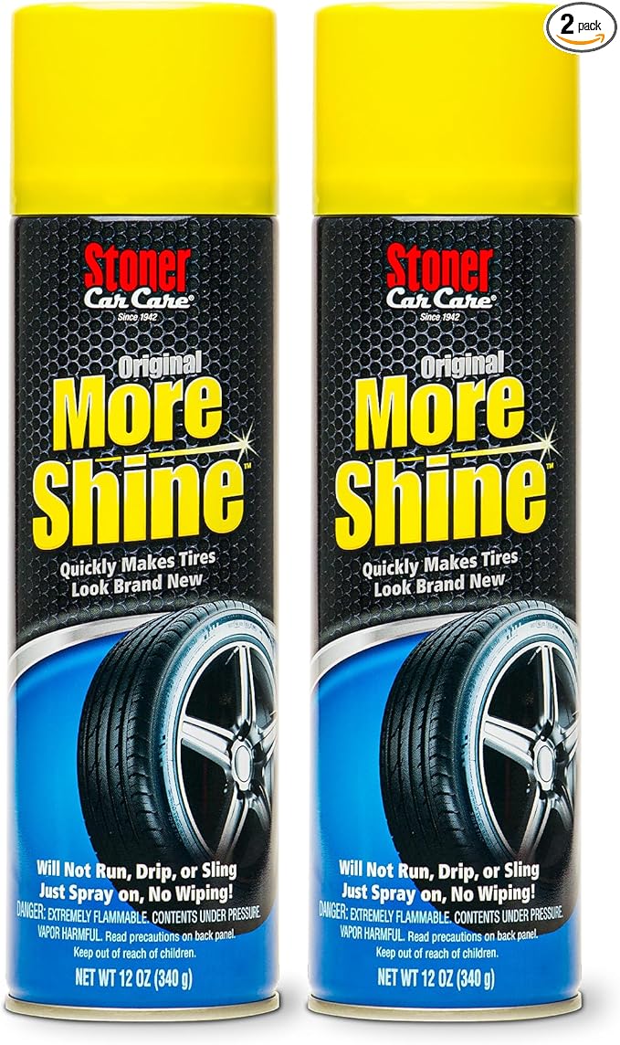 Stoner Car Care 91044-2PK Original More Shine Tire Shine Spray – Tire Dressing Restores Deep Matte Black Finish with Long-Lasting Rain-Resistant Protection, Dry-to-Touch – 12 oz (Pack of 2)