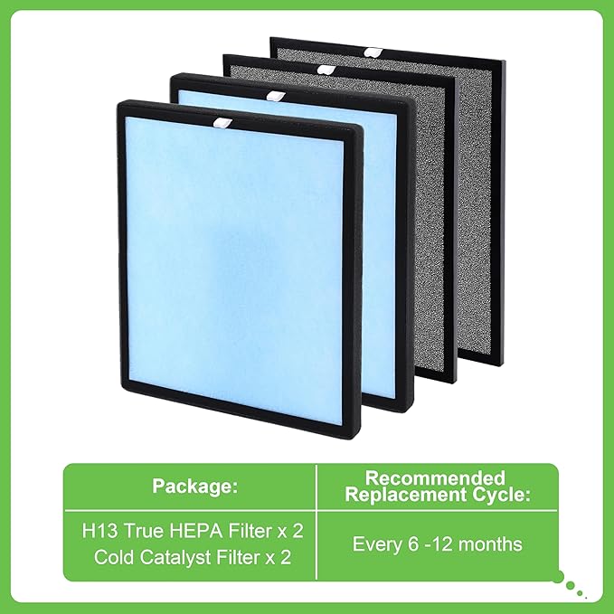 HSP001 Replacement Filter, Compatible with HSP001 True HEPA Air Purifier, 2 Sets