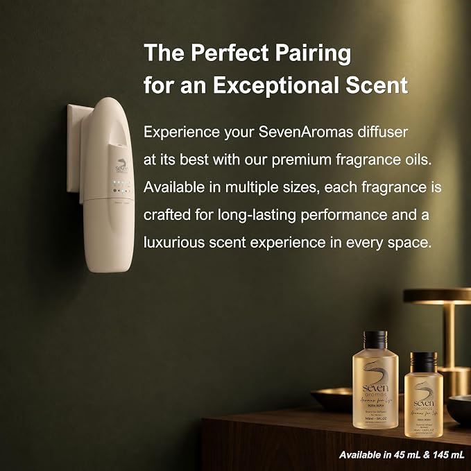 Plug in Waterless Essential Oil Diffuser for Home & Office - Cold Air Aroma Diffuser Covers Up to 500 Sq Ft, Silent Wall Plug in Scent Diffuser, Mess-Free Oil Diffuser for Aromatherapy (White)
