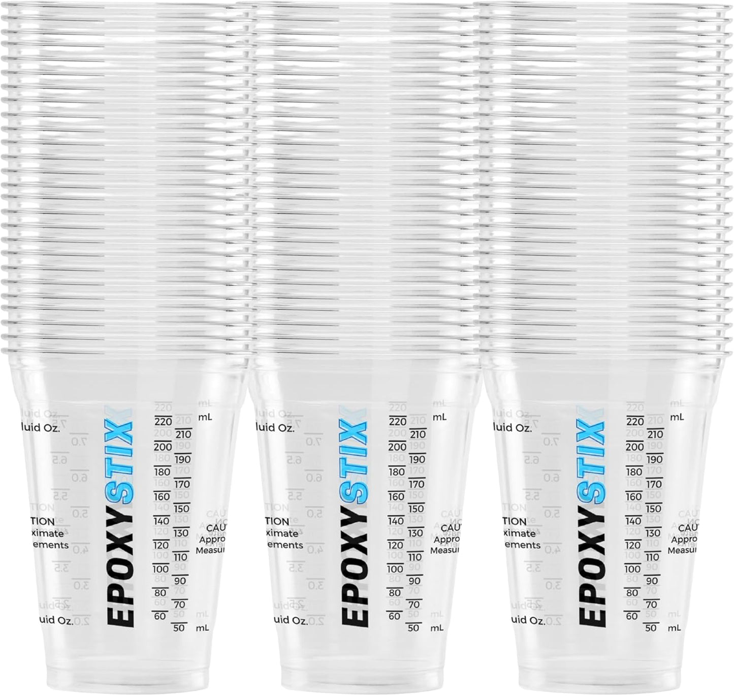 [Pack of 100] 10oz Disposable Graduated Measuring Cups for Mixing - Measurements in mL and Oz - Multipurpose Reusable Cups for Paint, Epoxy Resin, Stain, Liquid Mixing Cups