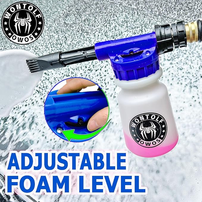 Car Wash Foam Gun Foam Sprayer - Foam Cannon Garden Hose- Car Wash Kit - Snow Foam Blaster with Microfiber Wash Mitt + Storage Bag - Car Accessories for Men