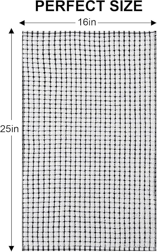 Kitinjoy Cotton 12 Pack Terry Kitchen Towels, 16 x 25 Inches Super Soft and Absorbent Dish Towels, Quick Drying Hand Towels for Kitchen Drying, Black