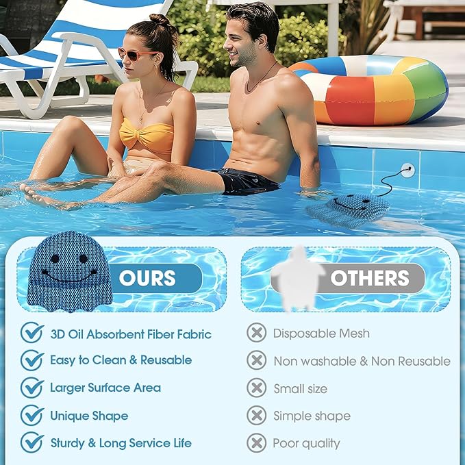 Hot Tub Scum Absorber, Hot Tub Accessories, Spa & Pool Scum Eliminating Balls,Hot Tub Scum Sponge for Hot Tub Oil Absorbing Sponge for Hot Tub Skimmer, Hot Tub Sponge Scum Remover (Octopus)