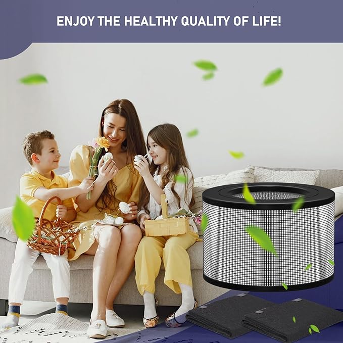 50250-S HEPA Filters Replacement & Carbon Pre-Filter Set Compatible with Honey-well 24000 24500 50250-S 52500 Air Cleaner Purifier, Part Number 24000, (2 HEPA + 4 Carbon Pre-Filter)