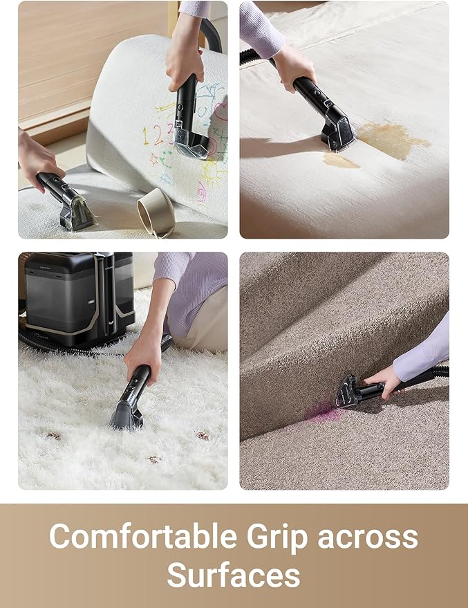 DREAME N10 Carpet Cleaner Machine, Portable Upholstery Spot Cleaner with Hot Water Cleaning, 12Kpa Powerful Suction with Versatile Tools for Pets, Carpet, Area Rugs, Coach and Car, Self-Cleaning