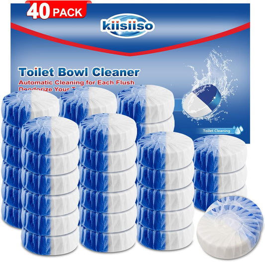 KIISIISO Toilet Bowl Cleaners 40 PACK,Long-Lasting Toilet Bowl Cleaner Tablets with Sustained-Release Technology Against Tough Stains,Automatic Toilet Cleaner for Deodorizing & Descaling