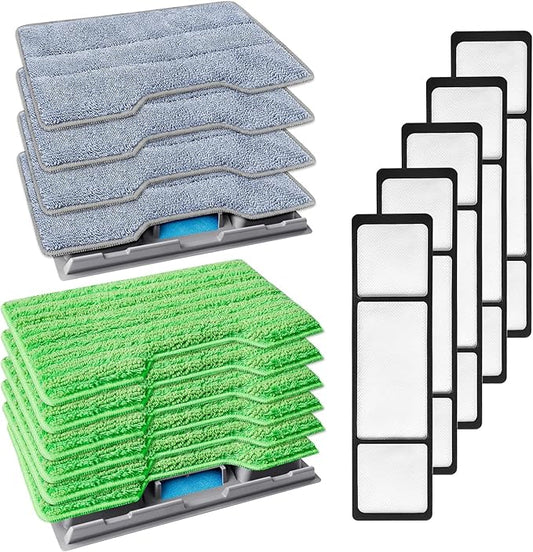KEEPOW Reusable Mop Replacement Pads Compatible with VM252 VM200P12 VM252P10 VC205 VM190 VM200 QM250 VM250, Microfiber Mop Pads Washable Mop Pads Refills with Upgraded Design
