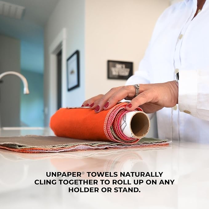 Marley's Monsters UNpaper Towels - 12 Count roll, Reusable Paper Towels Cotton, Tree Free (Cosmo)