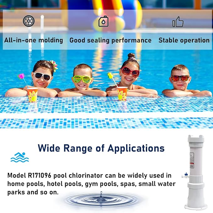 320 Pool Chlorinator Compatible with Rainbow R171096 Automatic Inline Chlorine/Bromine Feeder, R171096 Feeder with Complete Accessories for Home Pools, Small Commercial Pools, Spas, Etc.