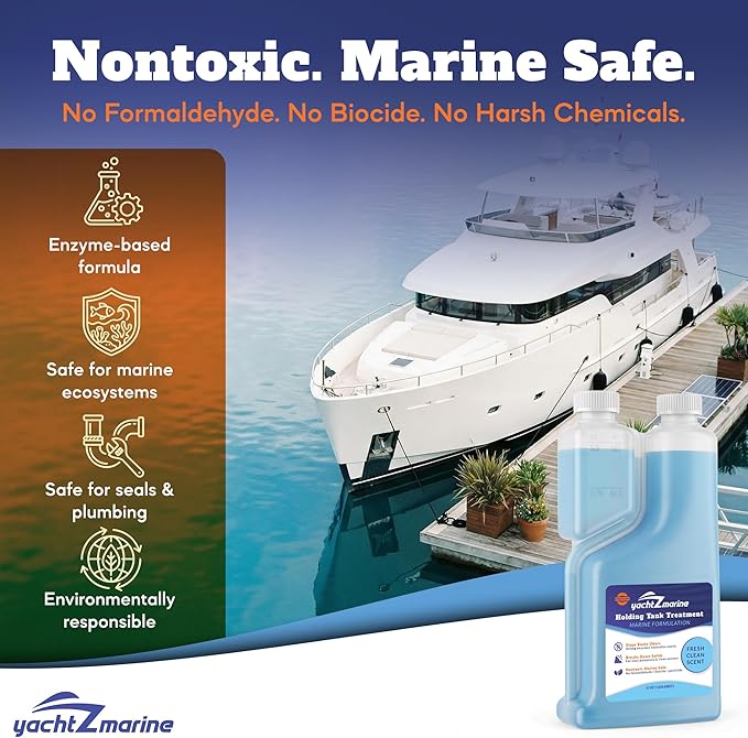 Holding Tank Treatment, Premium Marine Formula, Fresh Clean Scent, 32 Fl Oz, Digest and Liquify Waste, Also for RVs and Campers