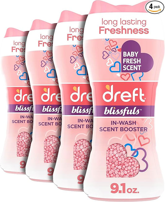 Dreft Blissfuls In-Wash Laundry Scent Booster Beads, Baby Fresh Scent, 9.1 oz