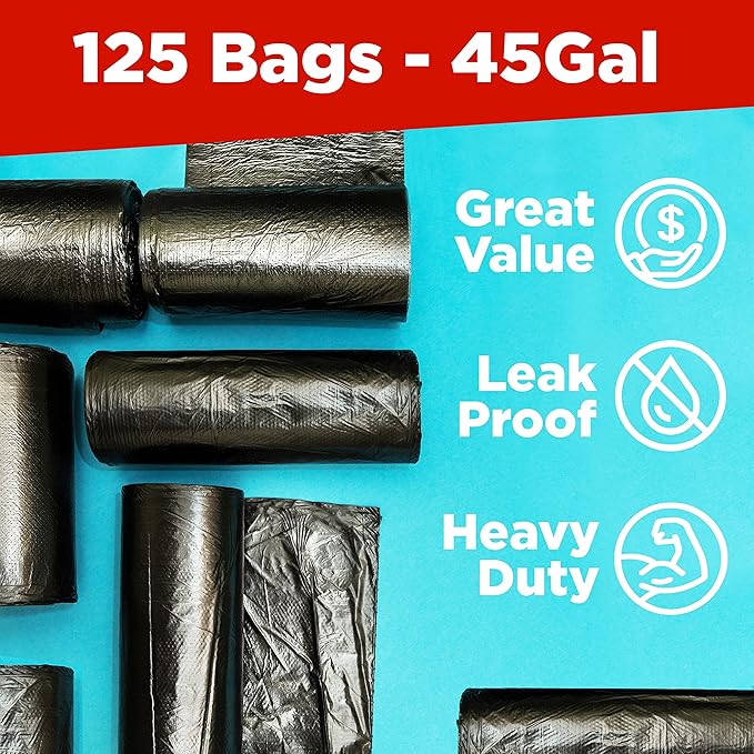 Toughbag 40-45 Gallon Trash Bags Heavy Duty (100 Count) - 39, 40, 42, 44 Gallon Trash Bags for Contractors, Commercial, Home, Kitchen - Made in USA