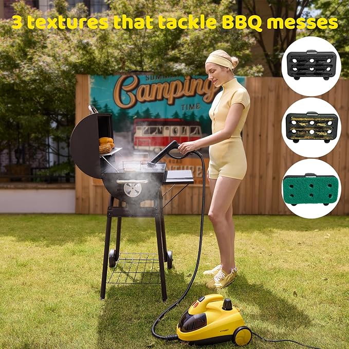STEAMBOT 34-in-1 Steam Cleaner mop for Home & Car, 2L Water Tank, 4.3ft Hose, Deep Steam Cleaning for Floors, Tiles, Grout, Windows, Kitchen, Living Room – Multi-Surface Steamer