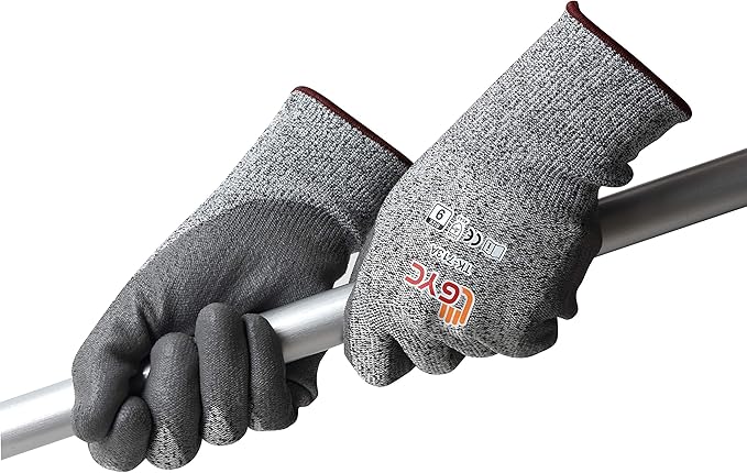 GYC Gloves, Cut Resistant Safety Work Gloves - Level 5 Cut Protection, 10 Pairs Pack - Excellent Dexterity & Breathability, Comfortable Soft PU coated (TK-713A/Size 10 - X-LARGE)