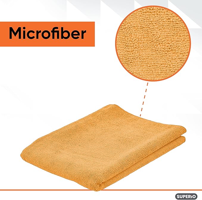Superio Microfiber Squeegee Mopping Towel Extra Large Miracle Cloth Streak Free Floor Cloth 20x30 House, Kitchen, Bathroom, Car Multi Colored, (12"x12")