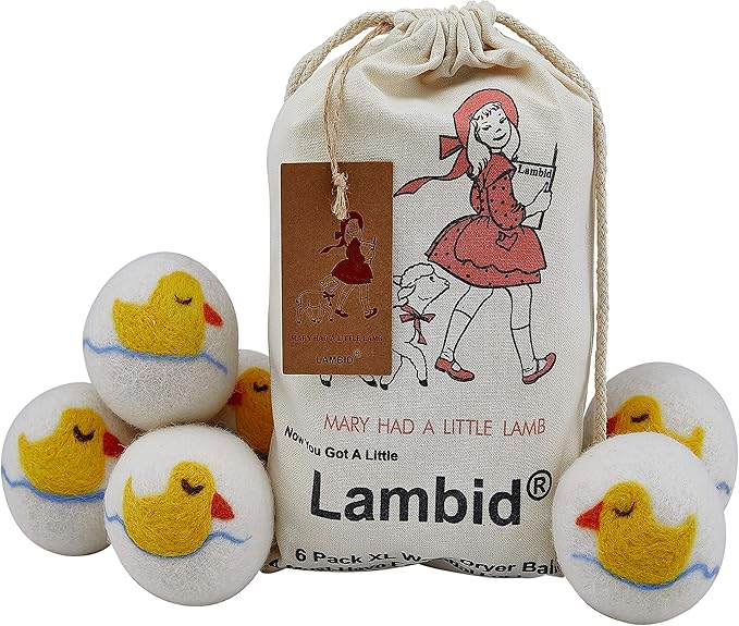 Dryer Balls - 6 Pack XL Wool Dryer Balls Laundry Pet Hair Remover Soften Clothes Eliminate Static Natural Fabric Softener, No Dryer Sheets - Gifts for Her