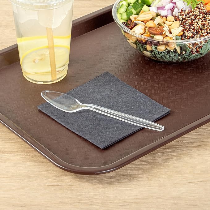 Restaurantware Moderna 7.3 Inch Disposable Spoons 250 Recyclable Clear Plastic Cutlery - Crack-Resistant For All Types Of Meals Clear Plastic Plastic Spoons