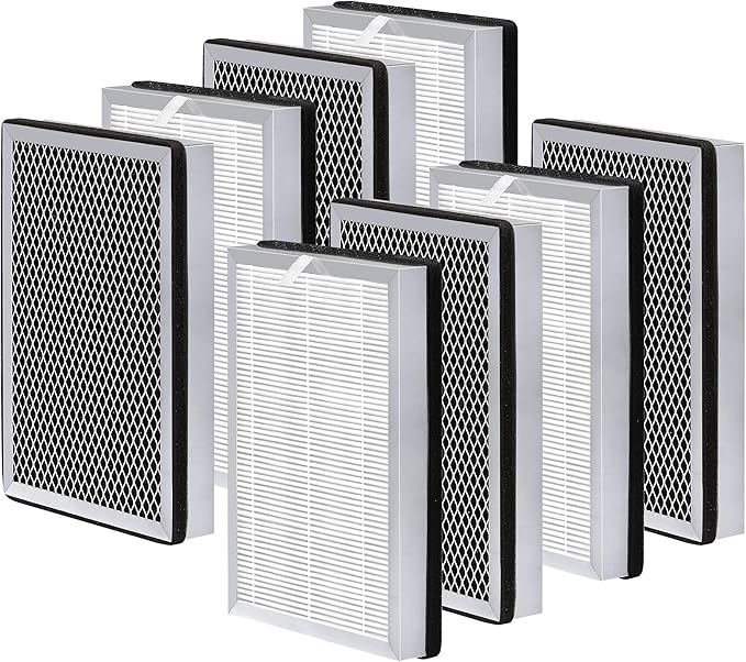 MA Series 25 Replacement Filter compatible with MA Series 25 Air Purifier Filter Replacement, 3-in-1 Composite Filter with H13 True HEPA, Activated Carbon and Pre-filter, Pack of 8