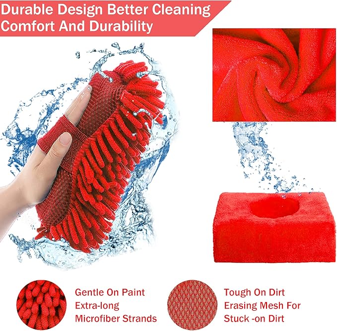 LIANXIN Car Wash Kit - Car Cleaning Kit,Car Wash Kit with Foam Gun, Microfiber Sponge and Towels,Tire Brush, Collapsible Bucket,Car Wash Foam Gun