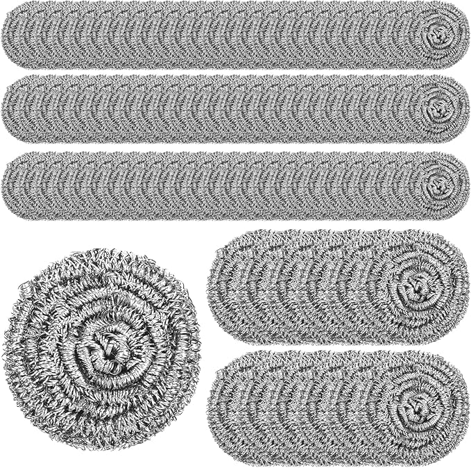 100 Pieces Stainless Steel Scrubber Bulk, 18G Heavy Duty Metal Scouring Pad for Kitchen, Bathroom, Oven, Grill, Pot, Pan Cleaning - Rust Resistant & Reusable