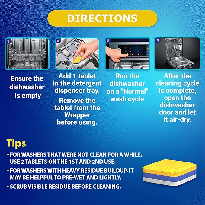 Washing Machine Cleaner Tablets Top Load 28 Pack & Dishwasher Cleaner Deodorizer Descaler Tablets 28 Pack Bundle - 1 Plus Year Supply - Septic Safe Eco Friendly Formula