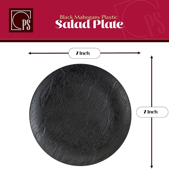 Posh Setting Black Plastic Plates Disposable Plastic Dinnerware Set Includes 20 10 inch Dinner Plates and 20 7 inch Salad Plates Fancy Disposable Dinnerware Set
