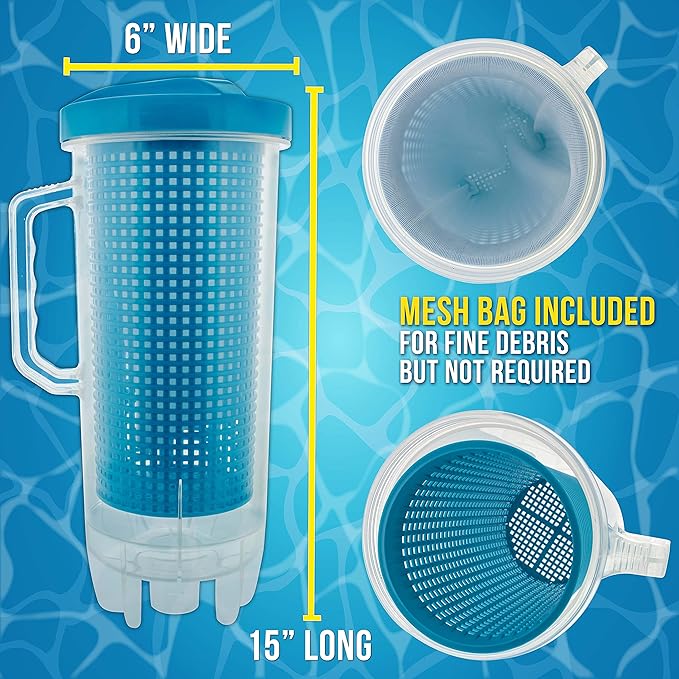 U.S. Pool Supply Pool Leaf Catcher - Heavy Duty Inline Pool Leaf Canister, Vacuum for Inground Cleaner - Cleaning Filter Basket & Mesh Bag, Catch Leaves Debris, Compatible Replacement for Most Brands