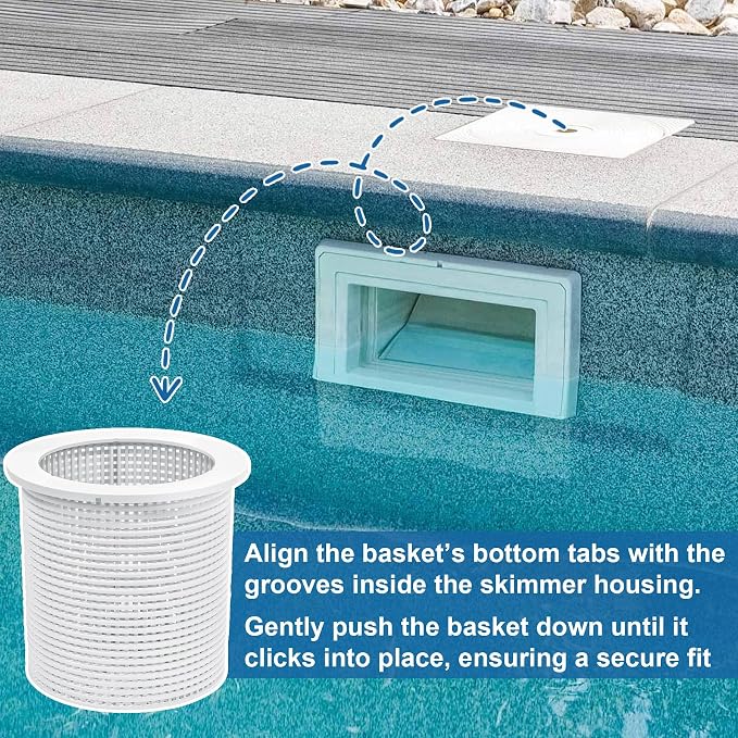 BigHead R38013A Pool Skimmer Basket Compatible with Pentair American Admiral for Inground Heavy Duty Pool Skimmer Basket Replacement for R38013A V38-135 V38-135 V38-136 (White)