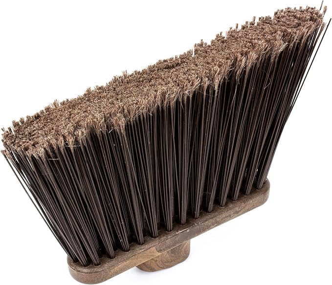 SPARTA 41082EC01 Plastic Color Coded Broom, Flagged Bristles, Long Broom With Angled Head For Large Debris, 56 Inches, Brown