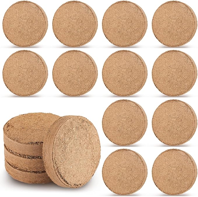 LEIFIDE Composting Toilet Coconut Coir Disks Coir Soil Disc for Organic Composting Toilet Indoor Outdoor Use, 3.14 x 0.5 Inches