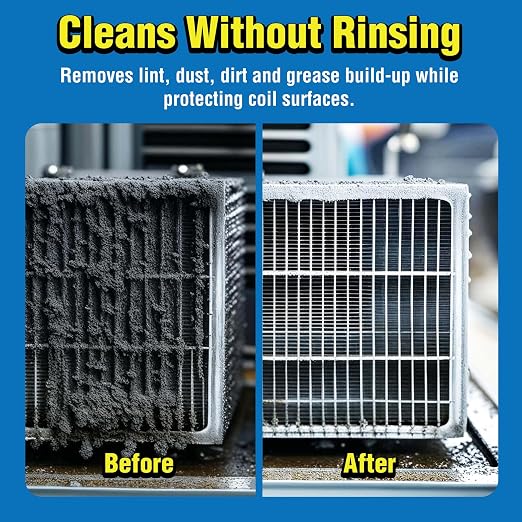 Coil Safe Evap Coil Cleaner, 1 Gallon, Self-Rinsing, Neutral pH, Non-Toxic, For Commercial/Residential AC & Refrigeration Coils, Made in USA, Green, Pleasant Smell (90-298) | Self-Rinsing, Lemon Scent Neutral pH, Non-Toxic For Commercial/Residential AC...