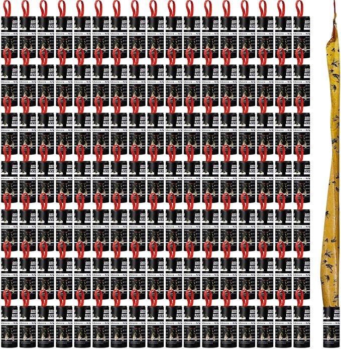 Qualirey 160 Pack Fly Strips Sticky Fly Trap Indoor Outdoor Hanging Ribbon Tape Paper Flying Insect Trap Gnat Killer Traps Catcher for Fruit Flies, Bug, Insect, Pest (Black)