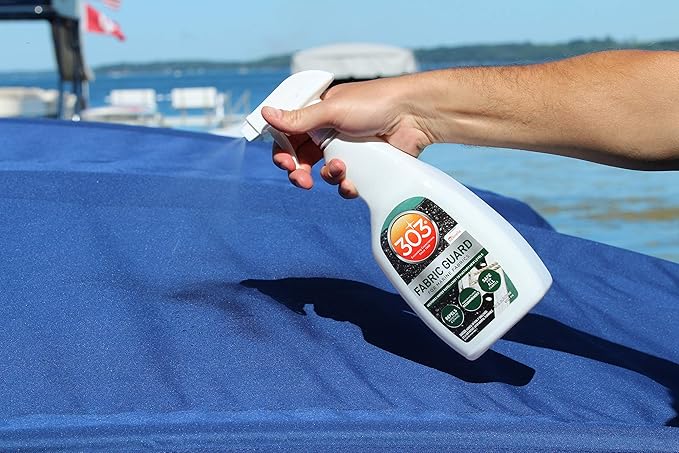 303 Products Marine Fabric Guard, Water Repellent Fabric Protector for Boat Covers, Canvas & Marine Fabrics – Restores Water & Stain Resistance, Safe for All Fabrics, 32 oz (6 Pack)