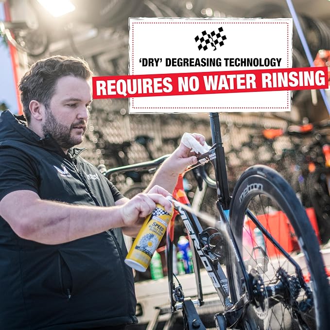 Finish Line Speed Bike Degreaser – Powerful Dry Formula for Bicycle Chains, Gears, and Disc Brakes, Turbo Spray Cleans Fast, Evaporates with No Residue, 18 oz, 3 Pack
