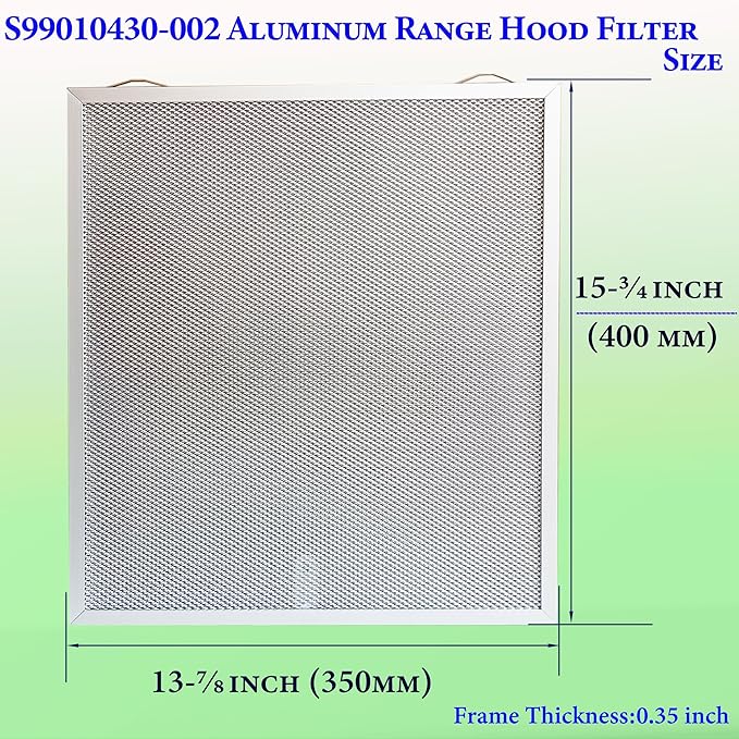 2Pack S99010430-002 Range Hood Grease Filters Size 15.75 x 13.78 x 0.354 inch Compatible With B.roan N.utone HPF30 4512880 Rnge Hood Filter Replacement