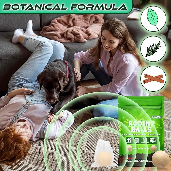 12Pack Rodent Repellent Balls Moth Balls for Rodents Mothballs for Rodents or Mothballs for Outdoor Pests Mice Repellent Indoor Rat Repellent for House Attic Basement Office Garage RV etc