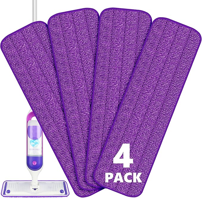 Microfiber Mops for Floor Cleaning - BPAWA Flat Floor Mop with 8 Reusable Washable Mop Pads fit for Swiffer Powermop Dust Mop for Hardwood Laminate Tile Wood Ceramic Vinyl Wall Floors