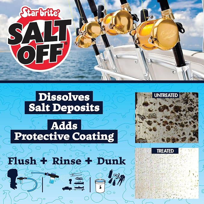 STAR BRITE Salt Off Concentrate - Ultimate Salt Remover Wash & Marine Engine Flush for Boats, Vehicles, Trailers, and More - 128 OZ Gallon (093900N)