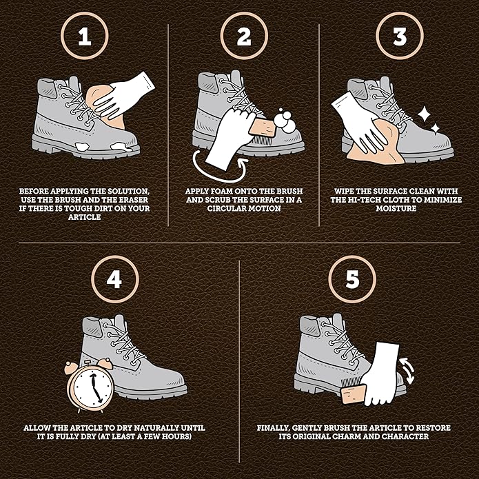 Care & Cool Suede and Nubuck Cleaner Foam Kit (5 oz) - Revitalizes and Refreshes Shoes, Boots, Clothes, and Furniture