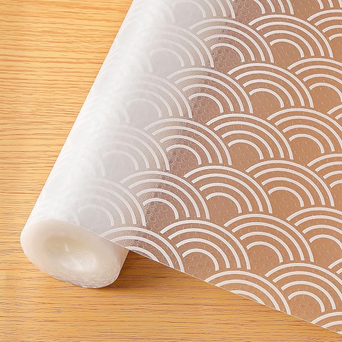 Cooyes Shelf Liners for Kitchen Cabinets – Non Adhesive Drawer and Cabinet Liner, Waterproof and Oil-Proof Kitchen Cupboard Shelf Paper EVA Material Fridge Liner for Refrigerator – Modern Pattern