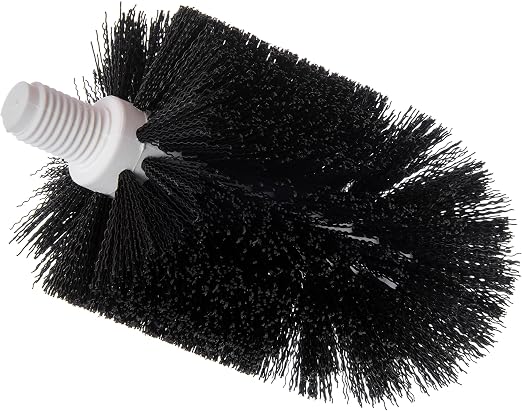 SPARTA Flo-Pac Floor Drain Brush Head Only, 4 Inch Diameter for Cleaning, Kitchen, Bathroom, And Janitorial Use, Plastic, 5.5 Inches, Black, (Case of 6)