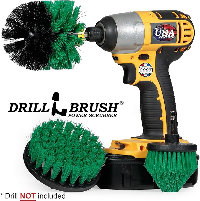 Kitchen Cleaning Supplies - Kitchen Power Scrubbing Brushes - Accessories for a Clean Home - Stove Top Cleaner Brushes - Drill Powered Oven Cleaner - Fridge Nylon Scrubbing Brush - Sink & Countertop