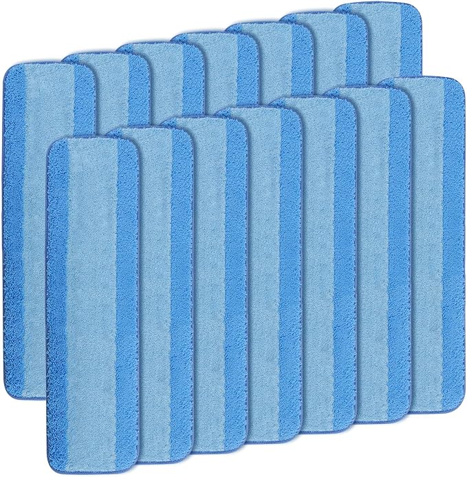 15 PCS 18 Inch Microfiber Cleaning Pads for Bona Mop, Reusable Mop Pad Refills Replacement Microfiber Mop Pads, Machine Washes