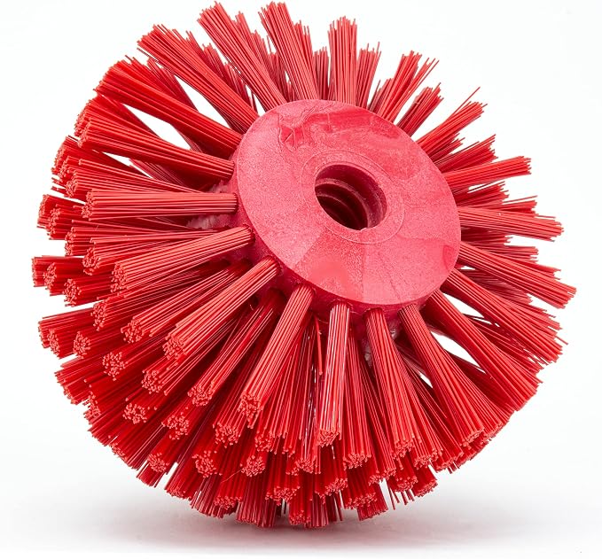SPARTA 45005EC05 Plastic Multi-Purpose Valve Brush, Pipe Brush, Round Brush With Polyester Bristles, Color Coded For Commercial Cleaning, Kitchen, Restaurant, Bathroom, 3.9 X 5 X 3.9 Inches, Red