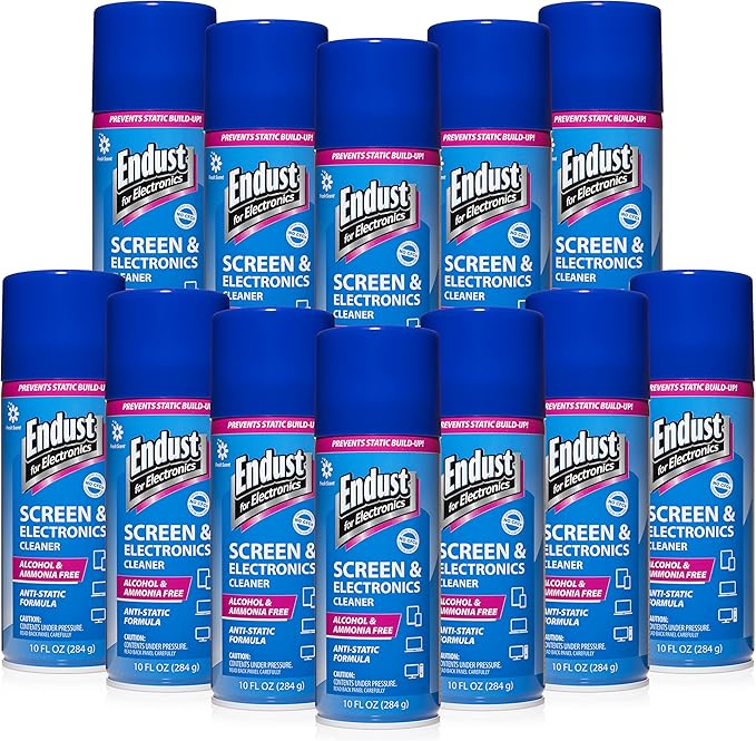 Endust for Electronics; Foaming Anti-Static Screen & Electronics Multi-Surface Cleaning Spray; Streak & Residue Free; 12-Pack of 10z Aerosol Cans (096010P12)