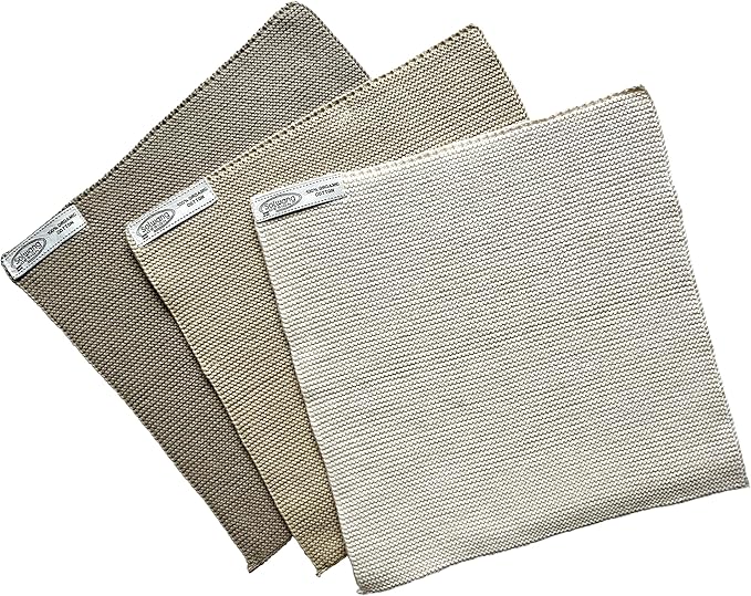 Solwang 3-Piece Danish Cotton Dishcloths in 100% Certified Organic Cotton Made in India (Khaki Organic Combi), 619317045637