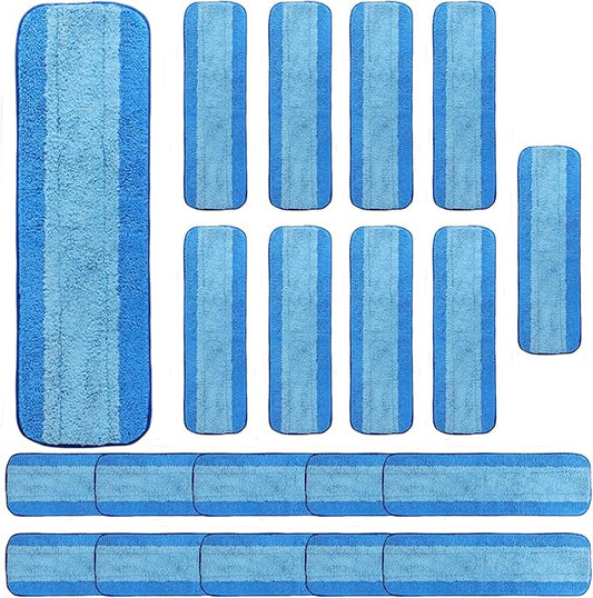 20 Pack Microfiber Cleaning Pads, Reusable Microfiber Mop Pads for 18 Inch Mop, Hardwood & Hard Surface Floors Replacement Cleaning Mop Pads, Machine Washes