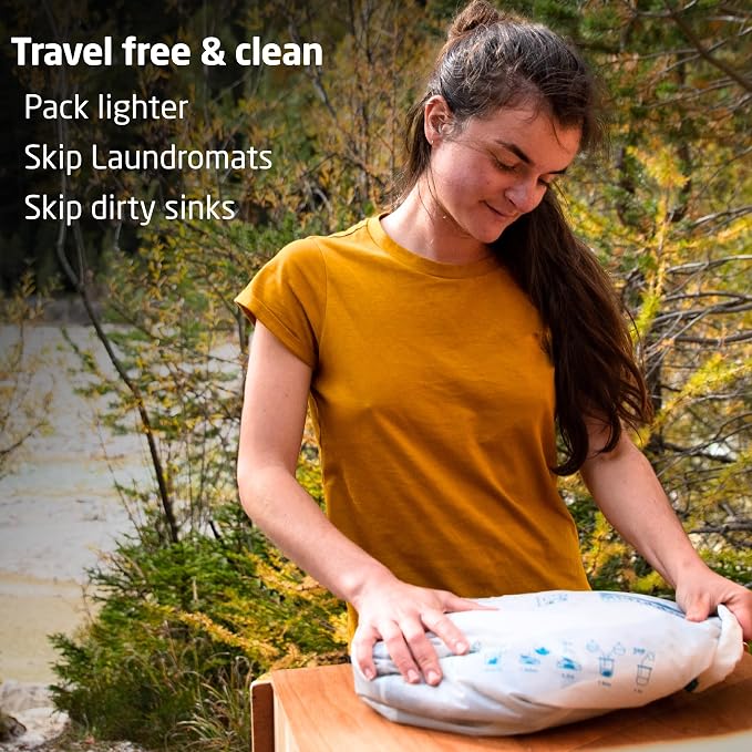 Scrubba Wash Bag Untouched - Patented Washboard-in-a-Bag™ Portable Travel Washing Machine Made with Recycled Polyester - Wash Clothes Anywhere in Minutes (5 oz)